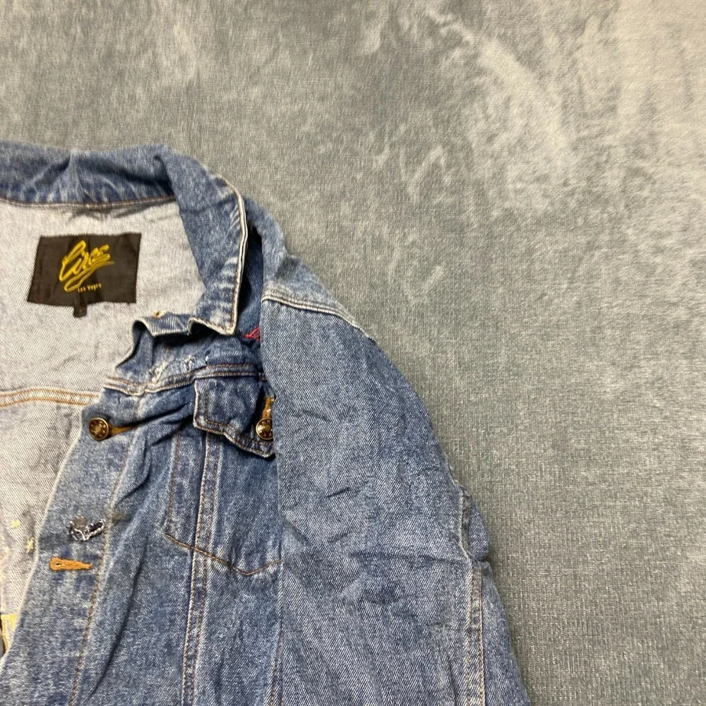 Vintage Circe Las Vegas Riviera Hotel & Casino Trucker Jacket Mens Medium Blue